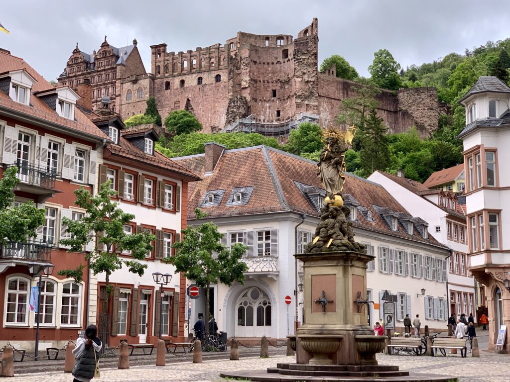 View of Heidelberg Castle from old town
