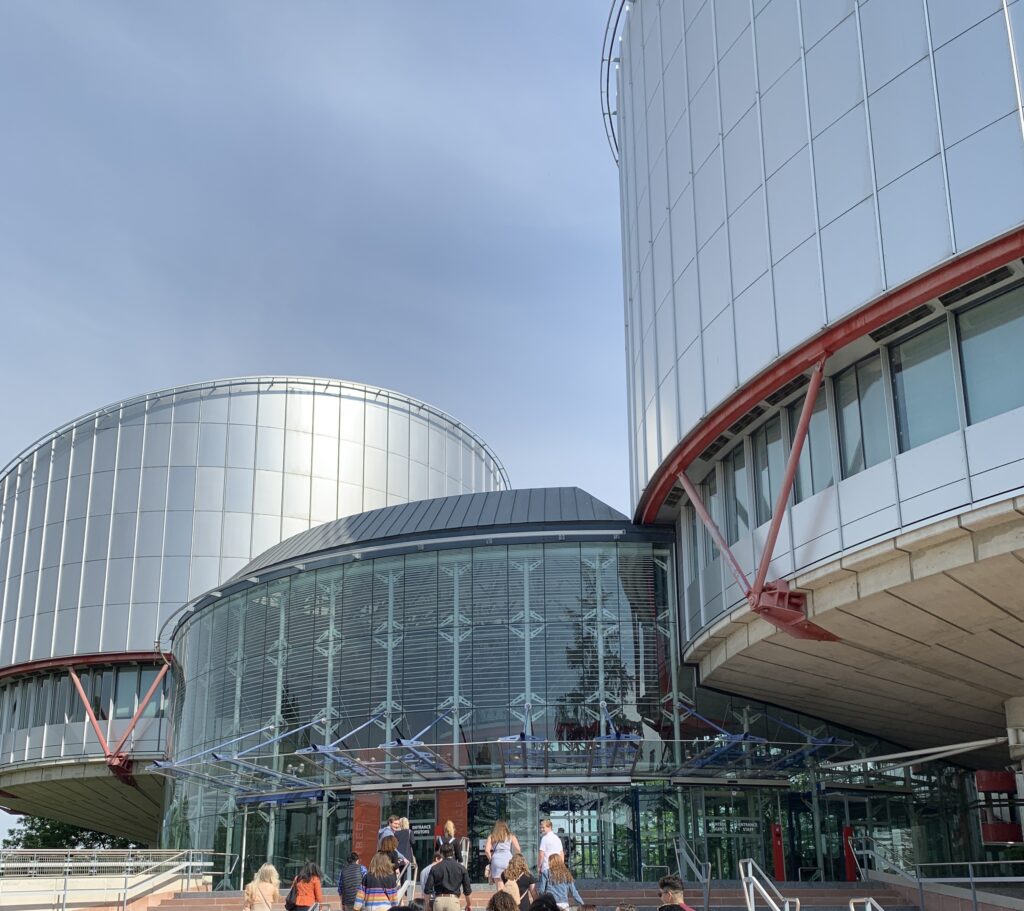 The front facade of the European Court of Human Rights
