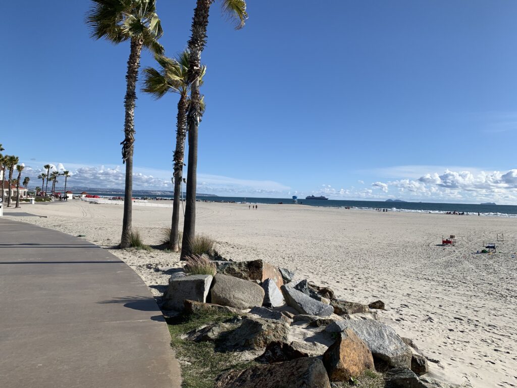 Sandy beach in San Diego, CA