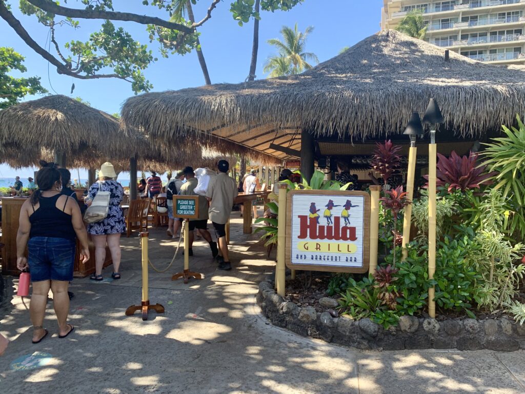 Hula Grill Sign and Barefoot Beach Bar in Kaanapali, Maui