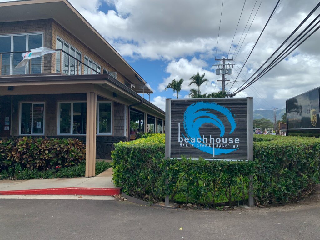 Beach House Restaurant sign in Haleiwa