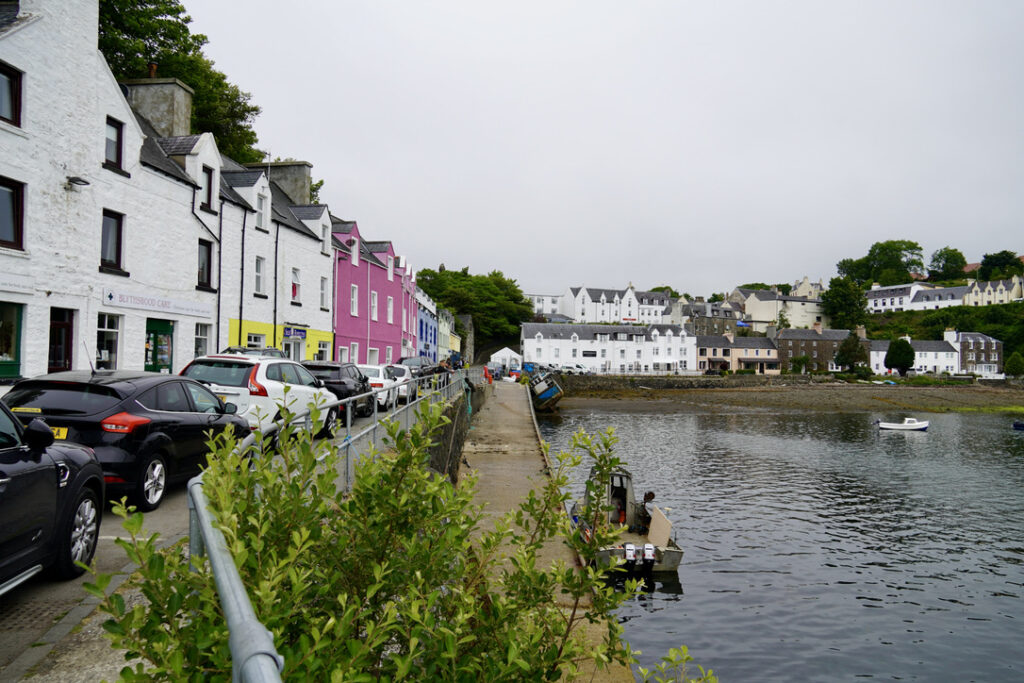 The harbor front of Portree, Scotland