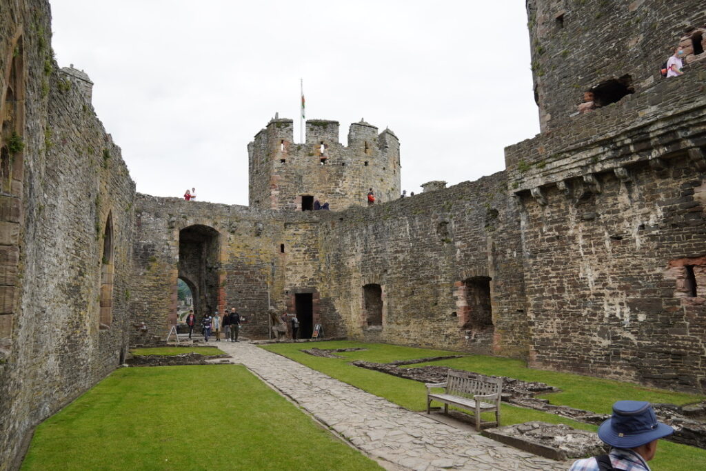 An inside courtyard of Conwy Castle