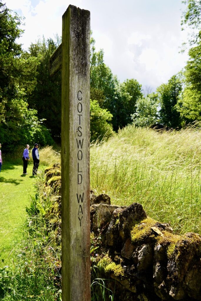 Trail sign for the Cotswold Way Trail in England